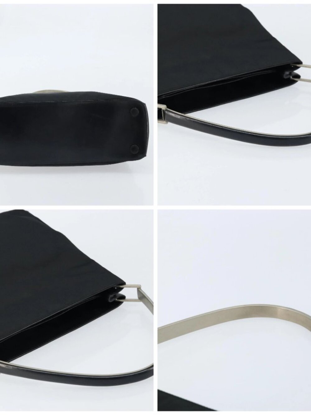 PRADA Shoulder Bag Nylon Black Silver - Picture 16 of 16